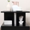 HOMCOM Wooden S Shape Cube Coffee Table 2 Tier Storage Shelves Organizer Office Bookcase Living Room End Desk Stand Display 