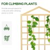 Outsunny Wooden Planters with Trellis for Vine Climbing, Raised Beds for Garden Patio, Outdoor Planter Box for Vegetables, Flowers, Herbs, Distressed Natural Tone
