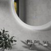 kleankin Round Bathroom Mirror with LED Lights, Wall-Mounted Dimmable Makeup Mirror with 3 Temperature Colours, Defogging Film, Memory Function, Hardwired, 60 x 60cm