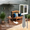 Outsunny 2.7m Garden Half Parasol, Outdoor Balcony Umbrella with 5 Steel Ribs, Patio Sun Shade, Light Grey
