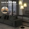 HOMCOM Floor Lamp, 165 cm Tall Standing Lamp with 3 Light and Foot Switch for Living Room, Bedroom, Bedside, Office, E27 Base Without Bulb (40W Max)