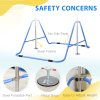 HOMCOM Kids Gymnastic Bar, Foldable Horizontal Bars w/ Adjustable Height, Training Bar w/ Triangle Base - Blue