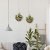 Outsunny Pack of 2 Faux Plant Artificial Lisianthus Flowers Hanging Planter with Basket for Indoor Outdoor Decoration, Pink
