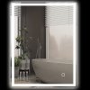 HOMCOM Bathroom Mirror with LED Lights, Illuminated Makeup Mirror with 3 Colours, Defogging Film and Memory Function, Hardwired, Horizontal or Vertical, 90 x 70cm