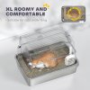 PawHut Stainless Steel Cat Litter Tray, Extra Large Enclosed Litter Box for Large Cats with Scoop, Flip Top, Easy Cleaning, Light Grey