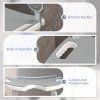 HOMCOM Height Adjustable Shower Stool with Suction Grab Rail, Aluminium Shower Chair with U-Shaped Padded Seat, Non-Slip Bath Stool for Elderly, Disabled, Seniors, Pregnant