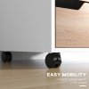 HOMCOM 3 Drawer Mobile File Cabinet, Vertical Filing Cabinet with Wheels for Home Office