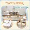 AIYAPLAY Kids Table and Chair Set, 3-Piece Toddler Furniture Set, Activity Play Table Chair Set for Playroom, Bedroom, Nursery, Classroom, for Ages 3-8 Years, White