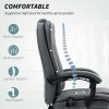 HOMCOM Executive Office Chair with 6-point Massage and Heat, PU Leather Reclining Desk Chair with Tufted High Back, Height Adjustable, Swivel Wheels, Footrest, for Home, Light Grey