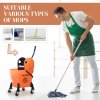 HOMCOM 26L Mop Bucket with Wringer, Mop Bucket on Wheels with Carry Handle, Mop Holder, Plastic Body for Household, Orange