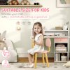 AIYAPLAY Kids Desk and Chair Set, Children Study Table with Hutch, Storage, Drawer, Shelves, for Studying, Reading, Drawing, for Ages 3-8 Years, Pink
