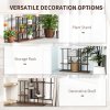 Outsunny 4 Tiered Plant Stand, Metal Planter Shelf Display Rack for Multiple Plants, Flower Pot Holder for Living Room, Patio, Balcony, Garden, Carbonised Finish