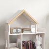 ZONEKIZ Toy Storage Shelf, 3 Tier Children Bookcase, Kids Bookshelf with Six Cubes, for Playroom, Nursery, Bedroom, Kids Room - White