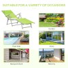 Outsunny Steel Fabric Sun Lounger Outdoor Folding Chaise Lounge Chair Recliner with Portable Design & 7 Adjustable Backrest Positions