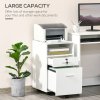 Vinsetto Mobile File Cabinet Lockable Storage Unit Cupboard for A4 Letter Home Filing Furniture for Office, Bedroom and Living Room, 39x40x65cm, White