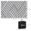 Outsunny Reversible Outdoor Rug with Carry Bag, Waterproof Plastic Straw Mat for Garden, Deck, RV, Picnic, Beach, Camping, 182 x 274cm, Grey and Cream
