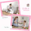AIYAPLAY Toy Box, 2 in 1 Toy Storage Chest Kids with Lid, Large Toy Storage Organiser Bench for Bedroom, Nursery, Playroom, Pink