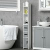 kleankin Modern Bathroom Storage Cabinet, Freestanding Tall Bathroom Cabinet with Open Shelves and 3 Cupboards with Door, for Bedroom Hallway