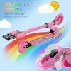HOMCOM Kids Scooter with Lights, Music, Adjustable Height, Foldable Frame, LED Wheels, for Ages 3-7 Years - Pink