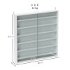 HOMCOM 7-Tier Wall Mounted Display Cabinet, Display Case with 6 Adjustable Shelves, Glass Doors for Home Office Ornaments 83x80cm, White