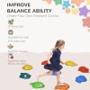 AIYAPLAY Stepping Stones Kids, 9 Pcs Goldfish Shaped Balance Stepping Stones for Sensory with Non-slip Edge, Outdoor Indoor Obstacle Course Stackable Balance Blocks, River Stones