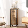 HOMCOM Narrow Bathroom Storage Cabinet, Industrial Slim Bathroom Storage Unit with 4 Drawers and Steel Frame for Small Spaces, 30 x 30 x 82 cm, Oak