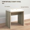 HOMCOM Dressing Table with Mirror and Stool, Vanity Table, Modern Makeup Desk with Drawer, Storage Cabinet and Adjustable Shelf for Bedroom, Natural Wood Finish