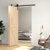 HOMCOM 5FT/152.5CM Bi-Folding Sliding Barn Door Hardware Track Kit, Heavy Duty Sliding Door Kit for 2 Doors with J Shape Hanger