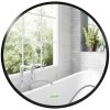 kleankin Large Modern Round Mirror, Wall-mounted Bathroom Mirror, Vintage Art Makeup Mirror for Entryways, Black, 40x40 cm