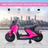 HOMCOM 6V Kids Electric Motorbike Ride On Toy w/ Music Headlights Safety Training Wheels for Girls Boy 2-4 Years Pink