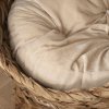 PawHut Woven Banana Leaf Elevated Cat Bed Wicker Kitten Basket Pet Den. House Cosy Cave with Soft Cushion Dome 50x42x60cm Brown