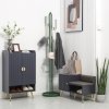 HOMCOM Shoe Bench with Storage, Shoe Cabinet with Seating Cushion, Open Compartment and Table Top for Entryway, Hallway