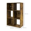 HOMCOM 6-Cube Bookshelf, Modern Freestanding 3-Tier Bookcase, Display Shelving Unit for Living Room, Bedroom, Home Office, Study