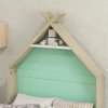AIYAPLAY Toddler Bed Frame, Kids Bedroom Furniture, Treehouse Style Single Bed Frame with Safety Guardrails, 144L x 74W x 110Hcm, for Ages 3-8 Years, Green