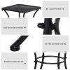 Outsunny 45cm Square Garden Table, Outdoor Metal Bistro Side Desk with Mesh Top, Black