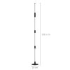 HOMCOM LED Floor Lamp, 360° RGB Detachable Corner Floor Lamp with App & Remote Control, Colour Changing Standing Lamp with Music Sync & Timing, for Living Room, Game Room, Dark Grey