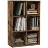 HOMCOM 3 Tier Bookshelf, Modern Cube Bookcase with 6 Open Storage Compartments, Freestanding Display Storage Unit for Living Room, Bedroom, Study