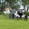 Outsunny Aluminum Camping Cupboard, Camping Kitchen Station Cook Table with 3-Shelf, Storage Organiser for BBQ Party Picnics Backyards with Carrying Bag
