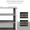 kleankin Under Sink Cabinet, Bathroom Vanity Unit, Storage Cupboard with Adjustable Shelves, White and Grey