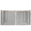 Outsunny fit 13x10ft Gazebo Universal Replacement Mosquito Netting for Patio Gazebos and Canopy Tents with Zippers for 3(m) x 4m Gazebo, (Sidewall Only) Beige