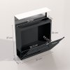 HOMCOM Wall Mounted Post Box with Viewing Window, 2 Lock, Modern Galvanised Steel Mailbox with Copper Core, Weatherproof Letterbox for Outdoor Use, Easy to Install, Charcoal Grey