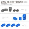 DURHAND 44 Pcs On-Wall Garage DIY Storage Unit with 28 Cubes 10 Hooks 2 Boards Screws Organisation Pegboard Tool Equipment Blue