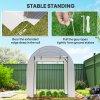 Outsunny 1.8 x 1.8 x 2m Polytunnel Greenhouse with Doors and Mesh Windows, Walk-in Grow House Tent with UV-resistant PE Cover and Steel Frame, White