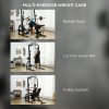 SPORTNOW Smith Machine & Cable Pulley System with Adjustable Weight Bench, Multifunction Home Gym Power Rack with Lat Pull Down System, Barbell Rack for Full Body Training, Black