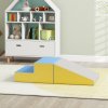 HOMCOM Soft Play Set, 2 Piece Kids Climb and Crawl Foam Play Activity Toys, Soft Play Equipment for Toddlers 12-36 Months, Grey