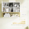 kleankin Bathroom Wall Cabinet, Over Toilet Storage Cabinet with Door and Storage Shelves for Hallway, Living Room, White