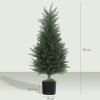 HOMCOM Set of 2 Decorative Artificial Plant, 90 cm Cypress Tree with 362 Leaves in Pot, UV-Resistant Plastic Fake Tree for Indoor Outdoor Home Office