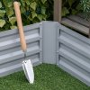 Outsunny Set of 2 291L Raised Garden Bed, Elevated Planter Box with Galvanised Steel Frame for Growing Flowers, Herbs, 100 x 100 x 30 cm, Grey