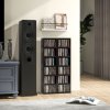 HOMCOM 204 CD Media Display Shelf Unit Set of 2 Blu-Ray Tower Rack w/ Adjustable Shelves Bookcase Storage Organiser, High Gloss Black