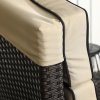 Outsunny Garden Recliner with Cushion, PE Wicker Outdoor Recliner Chair with Adjustable Backrest & Footrest, Rattan Recliner Chair with Armrests and Side Tray for Balcony, Porch, Khaki/Brown